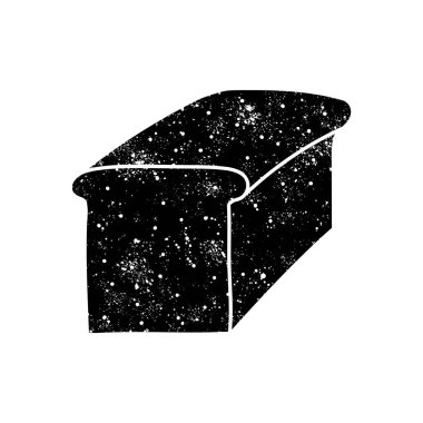 Ekmek somunu siyah el çizimi grunge görünümü simgesi