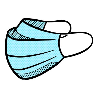 El çizimi yüz maskesi yarım ton renk vektör çizimi