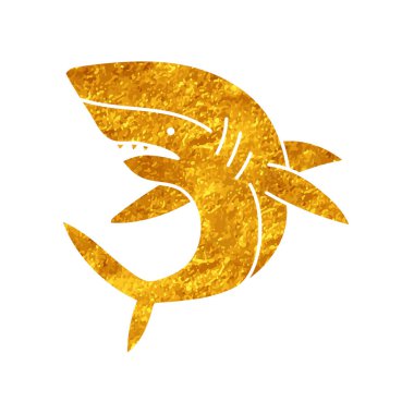 Altın renkli köpekbalığı çizimi