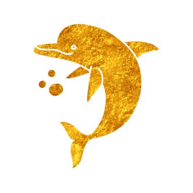 Altın renkli yunus çizimi