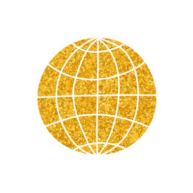 Altın renkli dünya çizimi