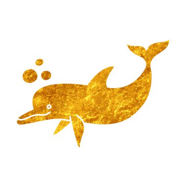 Altın renkli yunus çizimi