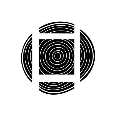 Ağaç öğütme kesimi kara el çizimi simgesi