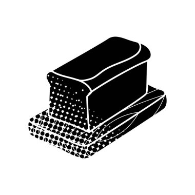 Ekmek somunu siyah el çizimi simgesi yarım ton desen biçimi