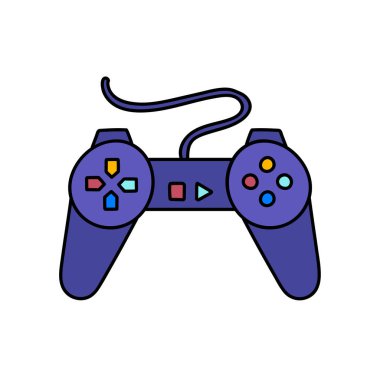 Oyun denetleyicisi elle çizilmiş renk vektörü çizimi