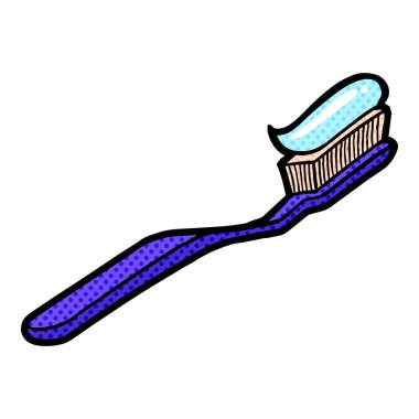 Diş fırçası el çizimi yarım ton renk vektör çizimi