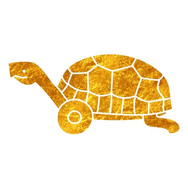 Yaralı kaplumbağa bacağı altın rengi çiziyor.