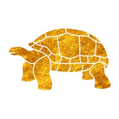 Galapagos dev kaplumbağası altın renkli çizim yapıyor.