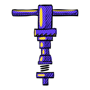 İngiliz anahtarı yarım ton simgesi elle çizilmiş renk vektörü çizimi