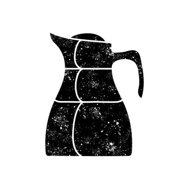 İçki servisi yaparken grunge görünümlü siyah el çizimi simgesi