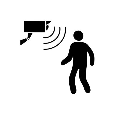 Hareket sensörü siyah el çizilmiş simgesi