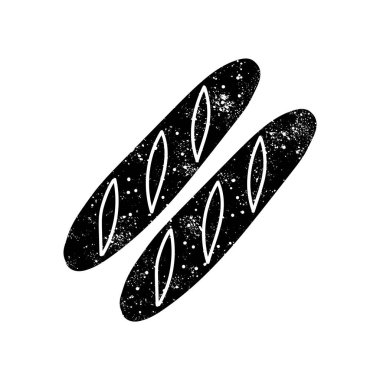 Ekmek siyah el resmi grunge görünümü simgesi