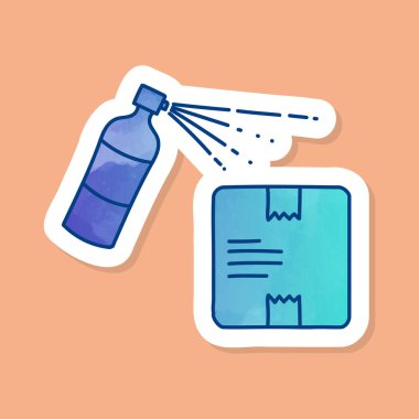 Paket ve dezenfektan sprey renk etiketi