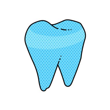 diş yarım ton el çizimi renk vektör çizimi