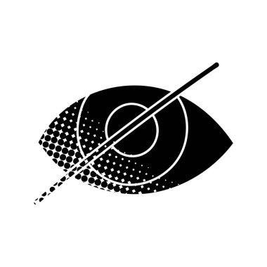 Göz siyahı el çizimi simgesi yarım ton desen tarzında