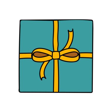 hediye paketleme kurdelesi el çizimi renk vektörü çizimi