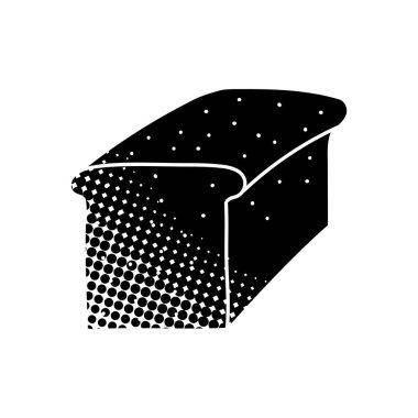 Ekmek somunu siyah el çizimi simgesi yarım ton desen biçimi