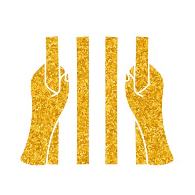 Hapishane çubukları altın rengi çizer