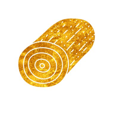 Altın renkli tek tahta kütük çizimi