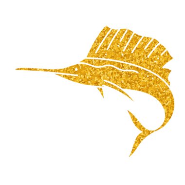 Yelkenli balığı altın rengi çizer