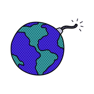 Patlayıcı toprak yarım ton el çizimi renk vektörü çizimi