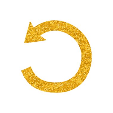 Saat yönünün tersine dönen ok altın renkli çiziyor