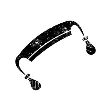 Bıçak simgesi ahşap işleme aracı grunge görünümlü siyah el çizilmiş simge