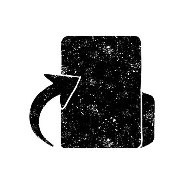 Dizin siyah el çizilmiş simgesini grunge görünümünde yükle
