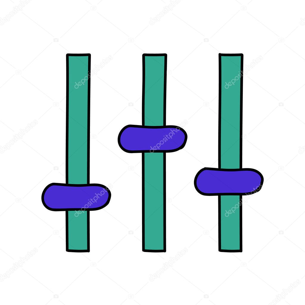 Setting hand drawn color vector illustration