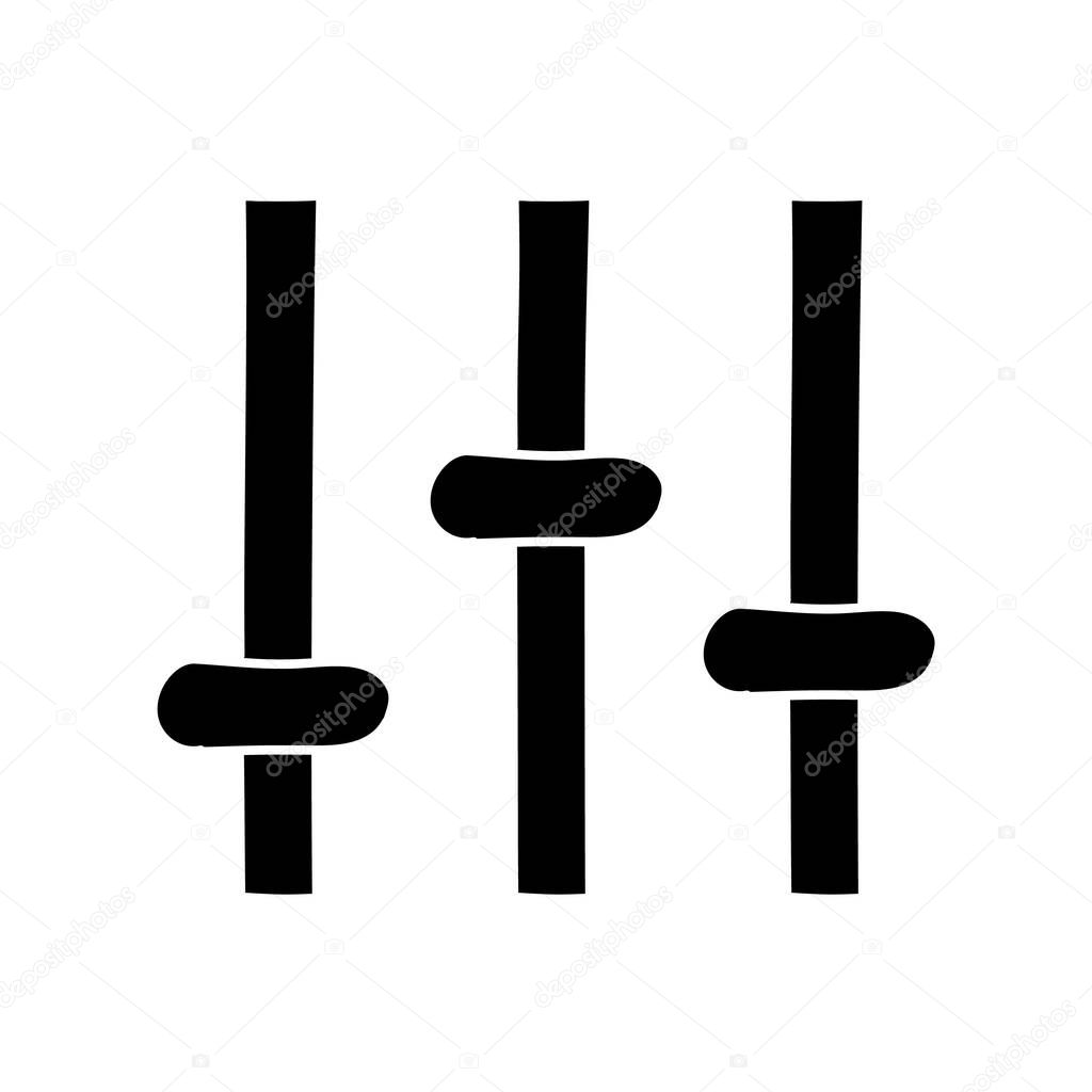 Setting black hand drawn icon