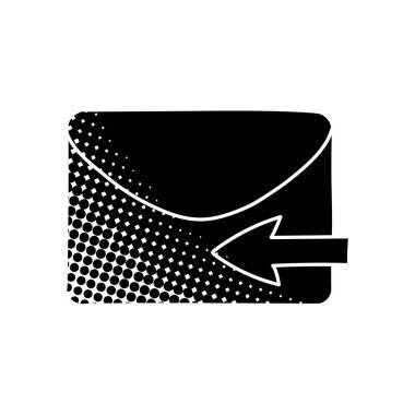 E- posta siyah el çizim simgesini yarım ton doku tarzında yanıtla