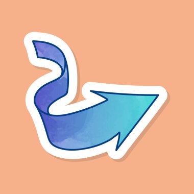 Ok renk etiketi vektör illüstrasyonu