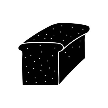Ekmek somunu siyah el çizimi simgesi