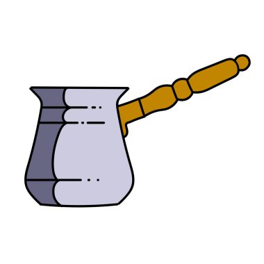 Türk İran geleneksel kahve fincanı el yapımı renk vektörü çizimi