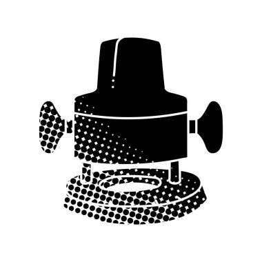 Elektrik ahşap yönlendirici siyah el simgesi yarım ton desen biçiminde çizilmiş