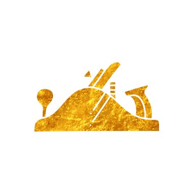 El çizimi altın rengi tarzında.