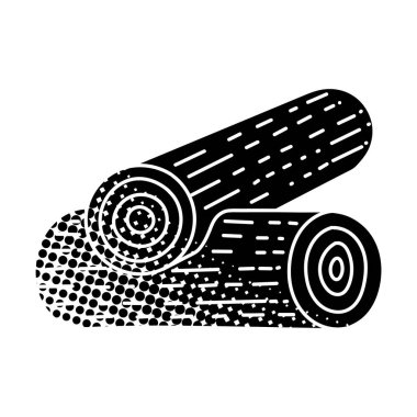 Kabin ahşap kütük köşe yığın yarım ton desen biçiminde siyah el çizilmiş simge