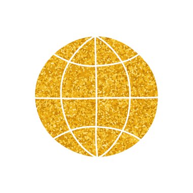 Altın renginde dünya çizimi