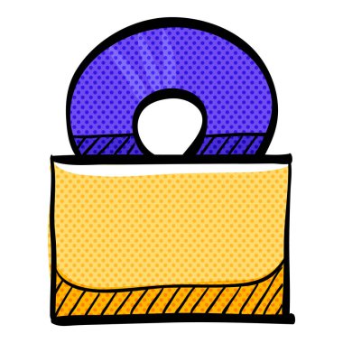 Müzik albümü yarım ton simgesi elle çizilmiş renk vektörü çizimi