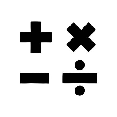 Hesap makinesi siyah el çizimi simgesi