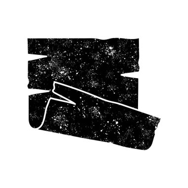 Grunge görünümlü eski parşömen siyah el çizimi simgesi