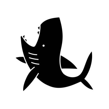 Köpekbalığı siyah el çizimi simgesi