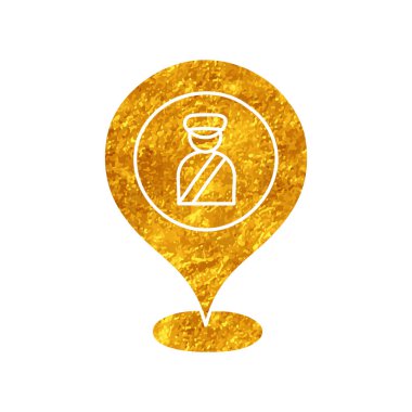 Altın renk biçimi pin haritası ile çizim