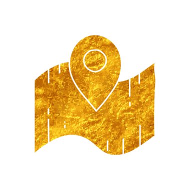 Kağıt üzerine altın rengi harita broşu çizerek