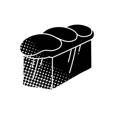 Tatlı ekmek somunu siyah el çizimi simgesi yarım ton desen tarzı