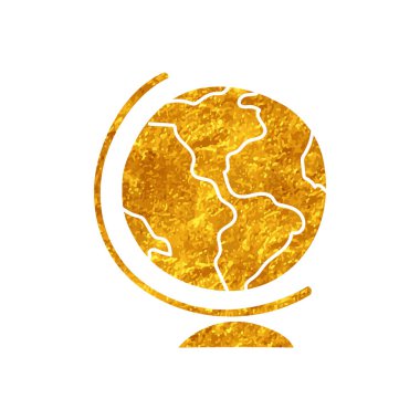 Altın renginde eğitim dünyası çizimi