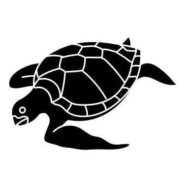 Deniz kaplumbağası siyah el çizimi simgesi
