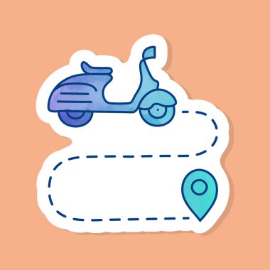 renk etiketi haritası scooter rota simgesi