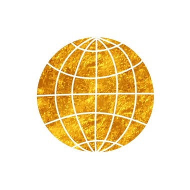 Altın renkli dünya çizimi