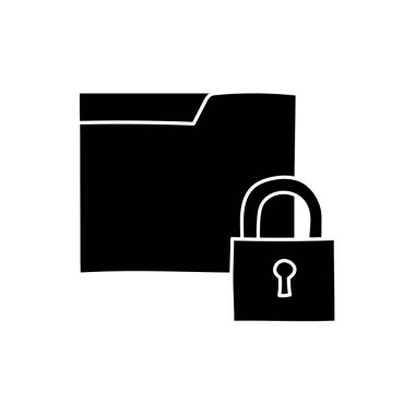 Dizin kilidi siyah el çizilmiş simgesi